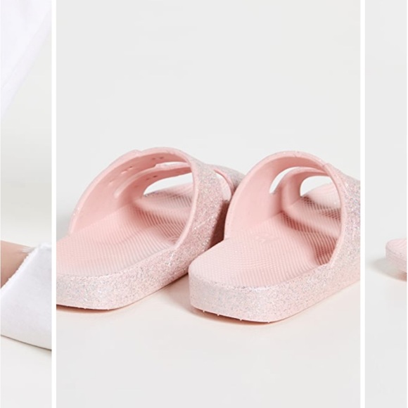 FREEDOM MOSES Two-Band Slides Sandal - Rosie Glow (Iridescent Glitter Pink) 7/8 - Picture 2 of 6